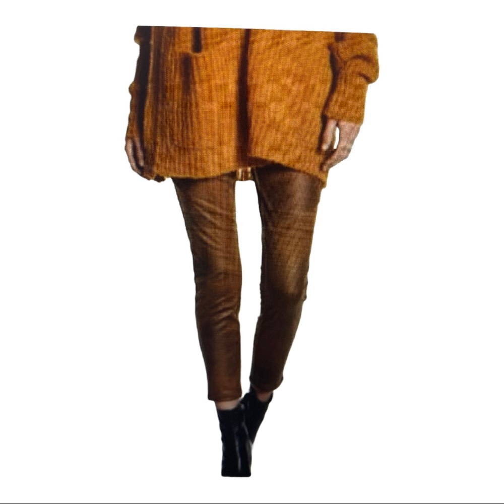 NWT Free People Faux Leather Vegan LEGGINGS Pants BURGUNDY Riding 31 (Large 12)